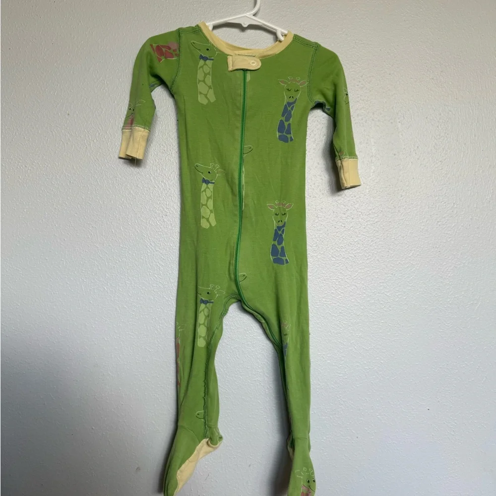 TBBC Green Giraffe Print Kids One-Piece Pajamas
